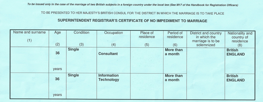 apostille certificate of no impediment