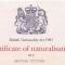 certificate of naturalisation